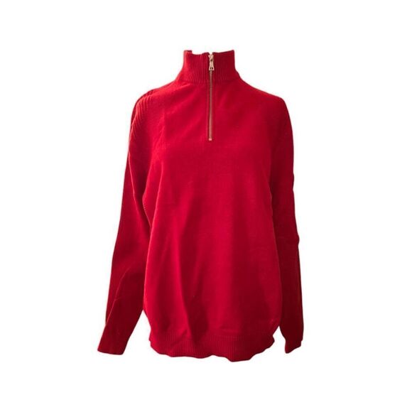 INC International Concepts Women's Size XL Red 1/4 Zip Mock Sweater - Picture 1 of 7